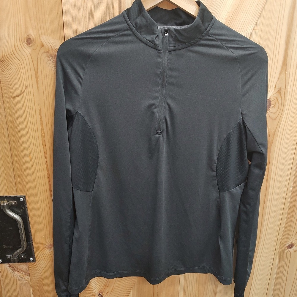 Mizuno Performance Golf  Sz‎ Large  Black Sun Shirt 1/4 Zip Long Sleeves Stretch